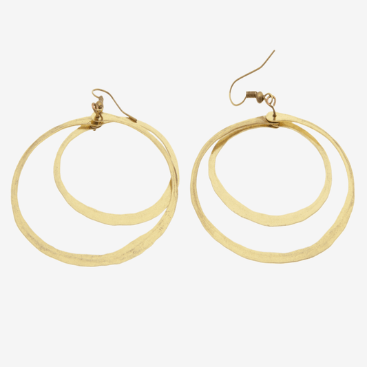 Double Hoop Earrings Bronze