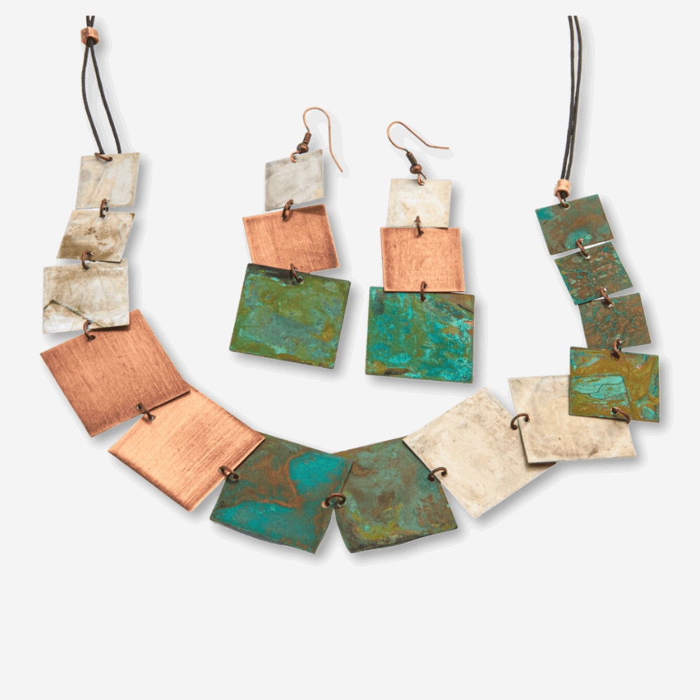 Mixed Metal Square Necklace
