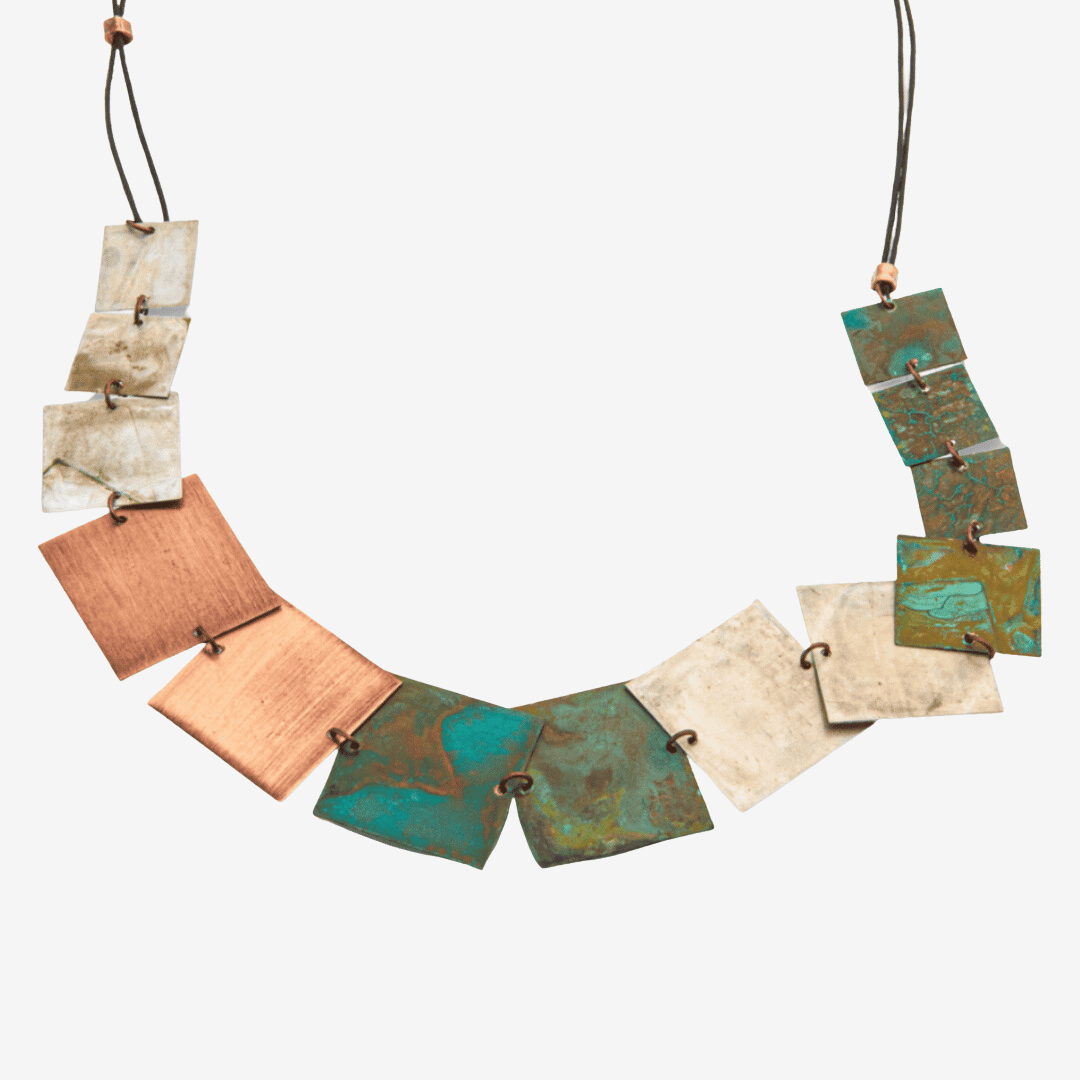 Mixed Metal Square Necklace