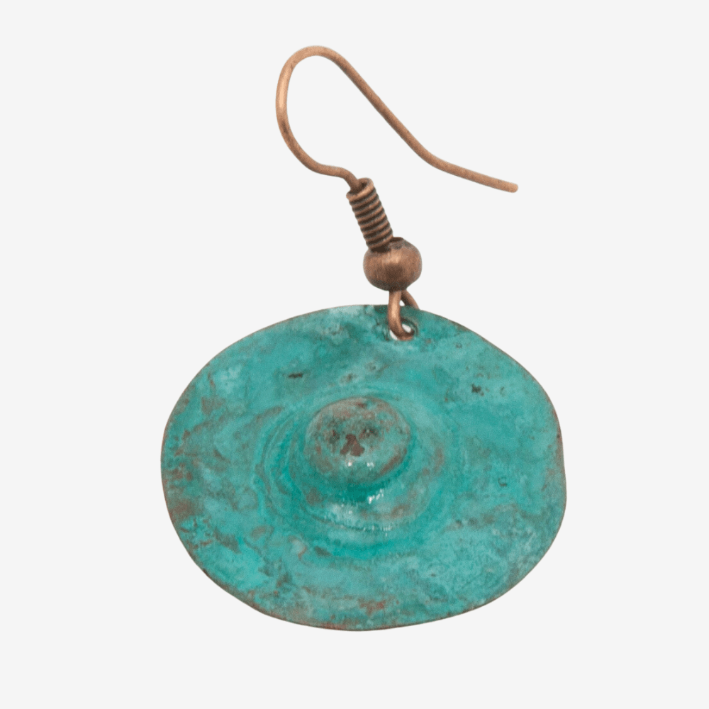 Turquoise Patina Mini Copper Earrings